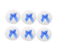 EPIGEIST 6 Pièces Powder Compact Puff Fluffy Plush Bow Design Small Facial Applicator For Skin Care Diaper Changes Home And Travel