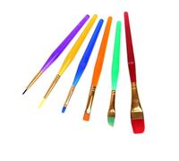 EPIGEIST 6 pièces Set de Pinceaux Garçon Fille pour Peinture Aquarelle et Gouache Manches Plastique Poils Premium Adapté Aux Débutants Dès Ans