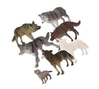 EPIGEIST 7 pièces Figurines Loup Réalistes Décorations Miniatures Jardin PVC Ornements Animaux