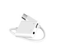 EPIGEIST Adaptateur Audio Type-c Blanc avec Microphone Convertisseur USB C vers Jack pour Écouteurs et Charge Compatible Smartphones Type-c