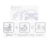 EPIGEIST Autocollants Réfléchissants pour Voiture 2 Pcs Ne Touchez Pas à Ma Voiture en Vinyle Argenté Autocollants Décoratifs pour Vitres Résistants à la Décoloration Adaptés Camions