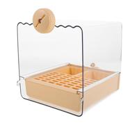 EPIGEIST Bain Suspendu pour Cage D’Oiseaux Petit et Moyen, Gamelle Anti-éclaboussures en Plastique Orange, Bol Multifonction Bain et Mangeoire pour Perruches, Pinsons, Inséparables,