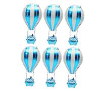 EPIGEIST Ballons en Aluminium Montgolfière 3D Bleu 6 Pièces Décoration Anniversaire Garçon et Filles Ballons Fête Voyage pour Shower et Événement Festif