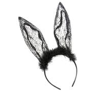 EPIGEIST Bandeau Cheveux et Adulte Oreilles Lapin Dentelle Noire Accessoire Cosplay Chic et Confortable pour Fêtes et Déguisements