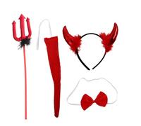 EPIGEIST Bandeau Cornes de Halloween Rouge avec Plumes Accessoire Costume Maléfique pour Fête Carnaval et Déguisement