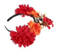 EPIGEIST Bandeau Halloween et Confortable Accessoire Cosplay Fleurs Jour des Morts Couronne Fleurie Rouge pour Fête et Déguisement