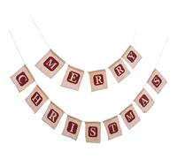 EPIGEIST Bannière de Noël Suspendue en Toile de Jute 14X16 CM Drapeau Décoratif Rouge à Motifs Sapin Décoration Festive Réutilisable pour Fête et Maison Bannière Joyeux Noël Amusante