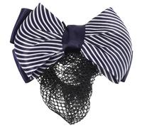 EPIGEIST Barrette Chic pour Chignon Professionnel avec Filet à Cheveux Bleu Rayé Clip Facile à Fixer Accessoire Élégant Milieu Hôtelier Bancaire et Infirmier