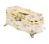 EPIGEIST Boîte à Bijoux Vintage Alliage Résistant Motif Fleur Embossé Organisateur Délicat pour Boucles Oreilles et Petits Trésors Cadeau pour Femmes