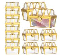 EPIGEIST Boîte à Bonbons Coffret Trésor 12 Pièces Dorée en Plastique Perforée Multifonction pour Mariage Fête Rangement Petites Douceurs Présent Invités