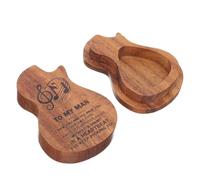 EPIGEIST Boîte à Médiators en Bois Solide pour Guitare Basse et Ukulélé Étui de Rangement Portable Compacte et Légère pour Musiciens et Voyages Présent Original Musicien