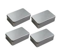 EPIGEIST Boîtes à Biscuits Carrées 18x11 Cm En Fer Blanc Couvercle Givré, Lot De 4, Emballage Alimentaire Pratique, Contenants Pour Bonbons Et Goûters, Rangement Pour Fêtes Et Voyages