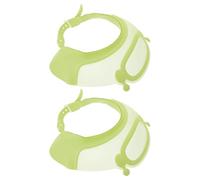 EPIGEIST Bonnet de Bébé Imperméable Vert Réglable, Lot de 2 Visières pour Shampoing, Protection Oreilles et Yeux, Accessoire Bain Doux et Ajustable pour Garçon et Filles, Lavage