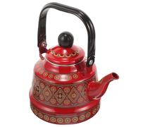 EPIGEIST Bouilloire Émaillée Épaisse Rouge pour Maison et Bureau Capacité Large et Pratique pour Thé et Café Design Rétro pour Infusion et Usage Quotidien