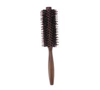 EPIGEIST Brosse Ronde Poils de Sanglier avec Manche Bois Peigne Spiralé pour Brushing Coiffage et Bouclage des Cheveux Ondulés et Bouclés
