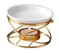 EPIGEIST Brûleur Huile Essentielle Doré pour Maison Diffuseur Décoratif avec Support Céramique Compatible Fondants Cire Parfumée Salon et Chambre