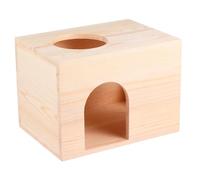 EPIGEIST Cabane en Bois Multifonction pour Écureuils et Cochons d'Inde, Mangeoire Rectangulaire, Bois Naturel, Plateforme D’Alimentation Repos, Adaptée Animaux de Compagnie Petits