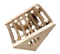 EPIGEIST Cachette pour Hamster en Bois Naturel avec Tunnel et Échelle Abri Multifonction pour Petits Animaux Maison-Cache pour Hamsters Grimpants Espace de Jeu et Repos