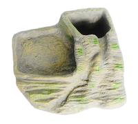 EPIGEIST Cachette pour Reptiles Résine Plateforme de Bain de Soleil pour Tortue Abri Multifonction pour Lézards et Tortues Terrestres Décor Naturel pour Terrarium et Aquarium