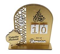 EPIGEIST Calendrier de Bureau en Acrylique Doré Support de Calendrier de Compte à Rebours du Ramadan L’aïd Décoration de Salon et Bureau pour Organisation Festive Effaçable pour