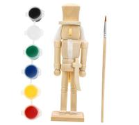 EPIGEIST Casse Noisette à Peindre DIY Marionnette Soldat de Noël avec et Perruque Kit Créatif pour Garçon Fille Décoration Maison Noël Cadeau Garçon Fille