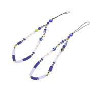 EPIGEIST Chaîne de Téléphone Portable Bohème en Pâte Polymère Diy, Lot de 2, Accessoires Téléphoniques Décoratifs pour Femmes, Style Ethnique, Légère et Compacte, Couleur Multicolore