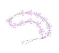 EPIGEIST Chaîne Téléphone Portable en Cristal Violet 3d, Lanière Décorative Perles pour Smartphone, Accessoire Suspendu Élégant et Résistant, Ornement Téléphone Portable pour Femmes
