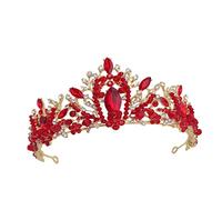 EPIGEIST Couronne De Mariage Cristal Diadème Pour Femme Accessoire De Coiffure Élégant Diamant Rouge