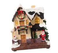 EPIGEIST Décoration de Noël Résine Villa Lumineuse sans Batterie Ornement de Fête de Bureau et Cosy Maison de Noël Enneigée pour Ambiance Festive