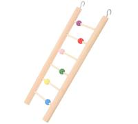 EPIGEIST Échelle à Oiseaux en Bois Naturel 25 CM 6 Barreaux Colorés D’Escalade pour Perroquets et Perruches Accessoire Sécurisé pour Cage pour Grimper et Jouer