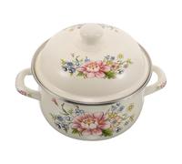 EPIGEIST Émail Pots De Fleurs Rétro Pot à Cuisson Avec Poignée Marmites à Soupe Avec Couvercles Marmite En Céramique Avec Couvercle