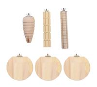 EPIGEIST Ensemble 6 Pièces de Jouets en Bois pour Hamster - Plateforme Planche à roulettes Pédale et Échelle D’Escalade - Stimule L’Exercice Favorise L’Usure des Dents - Accessoire