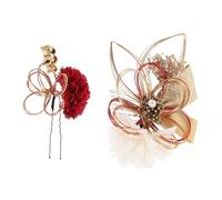EPIGEIST Ensemble D’Épingles à Cheveux Kimono Japonaise Rouge pour Femme - Accessoires Coiffure Élégants Traditionnels Légers en Style Vintage pour Cérémonie et Fête