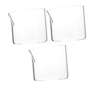 EPIGEIST Ensemble de 3 Petits Pichets à Lait en Verre Transparent 60 Ml, Récipient à Café et Pot à Crème pour Barista, Utilisation Café, Restaurant, Maison
