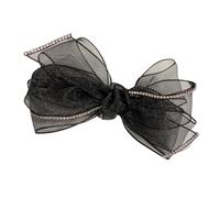 EPIGEIST Épingle à Cheveux Nœud Chic Et Strass En Organza Noir Légère Pour Femme Usage Quotidien Coiffe Élégante