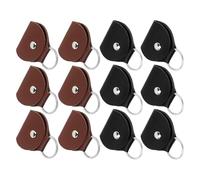 EPIGEIST Étui Porte-médiators en Cuir PU Noir et Marron, Porte-clés Compact pour 12 Médiators, Organisateur Pratique pour Guitaristes en Déplacement, Accessoire de Rangement