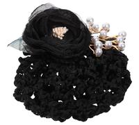 EPIGEIST Filet à Chignon Fleur à Cheveux pour Femmes Noir Grand Filet Décoratif Chignon Accessoire pour Hôtesses Infirmières et Danseuses de Ballet