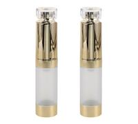 EPIGEIST Flacon de Crème Yeux 15ml avec Embout Masseur en Silicone, Lot de 2 Bouteilles Rechargeables en Plastique Étanche, Applicateur Précis pour Soin Contour des Yeux et Voyage