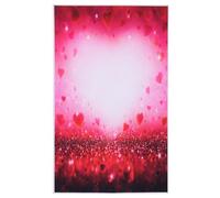 EPIGEIST Fond de Photo Saint-Valentin en Tissu Polyester Rose 150X100 CM Motif Cœur Rouge Tapisserie Murale Décorative Multifonction pour Studio Photo et Événement