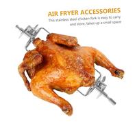EPIGEIST Fourchette Rotative INOX pour Poulet Rôti Au Four Outil Barbecue Pratique pour Viande Grillée Accessoire Cuisson Simple