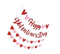 EPIGEIST Guirlande de 3 Pièces en Papier à Lettres et Cœurs Pailletés Rouges et Roses pour Décoration Suspendue Saint-Valentin Accessoires Festifs pour Fête et Décoration Intérieure