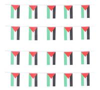 EPIGEIST Guirlande De Drapeaux Palestiniens 14x21 Cm, Polyester Résistant Déchirure, Décoration Intérieure Et Extérieure Pour Jardin, Fête Et Événement, Lot De 20 Fanions Sur 6 Mètres