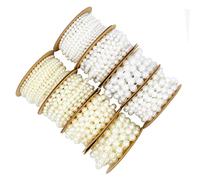 EPIGEIST Guirlande Perles Beige Chaîne Perles Plastique Fixe pour Décoration Mariage DIY Bijoux Bracelet