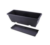 EPIGEIST Jardinière Rectangulaire Plastique avec Drainage et Soucoupe Pot de Plantation Polyvalent pour Intérieur et Extérieur Décoration Balcon et Jardin Grand Format Noir