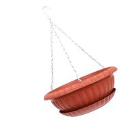 EPIGEIST Jardinière Suspendue Ronde Brique avec Chaîne et Plateau Pot de Fleurs Intérieur et Extérieur pour Balcon Jardin et Décoration Verte