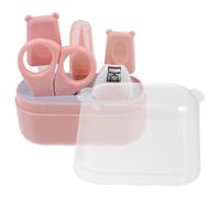 EPIGEIST Kit de Soin des Ongles pour Garçon et Filles 5 Pièces Coupe-Ongles Précis Lime à Ongles Ciseaux et Pince à Épiler Couleur Rose Portable et Adapté pour Bébé et Voyage