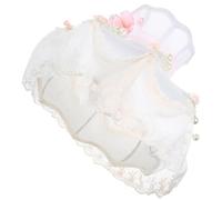 EPIGEIST Lace Chandelier Lamp Shade Beaded Vintage Floral Fabric Cover For Desk And Floor Lamps Replacement Romantic French Print Cloth Lampshade For Accent And Kid Room