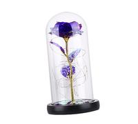 EPIGEIST Lampe LED Rose Verre avec Transparent Décoration Romantique pour Maison et Saint Valentin Fleurs Artificielles à Ambiance Lumineuse Colorée Cadeau Élégant