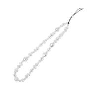 EPIGEIST Lanière De Téléphone En Imitation De Perles Pour Femmes, Dragonne Courte Antiperte, Corde Décorative En Perles Synthétiques, Style Bohémien, Taille Unique, Couleur Blanche Irisée