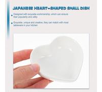 EPIGEIST Lot de 10 Coupelles à Sauce en Céramique Blanche Mini Bols à Trempette de Cœur Plats de Service pour Apéritifs Condiments et Desserts Usage la Cuisine et Réutilisable